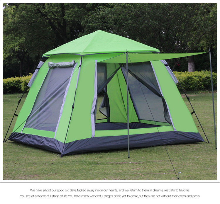 Cheap Goat Tents 4 5 people automatic spring quick opening tent New large space thickening rainstorm outdoor camping camping tent home   